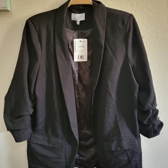 NWT DR2 by Daniel Rainn 3/4 sleeve Women's Blazer in Black - Picture 1 of 6